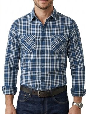 Banana Republic men's long sleeve Blue plaid shirt Men's size medium